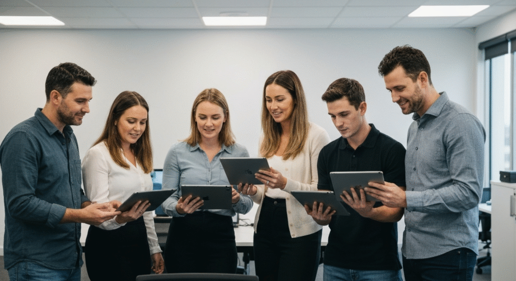 Team using JSA software together