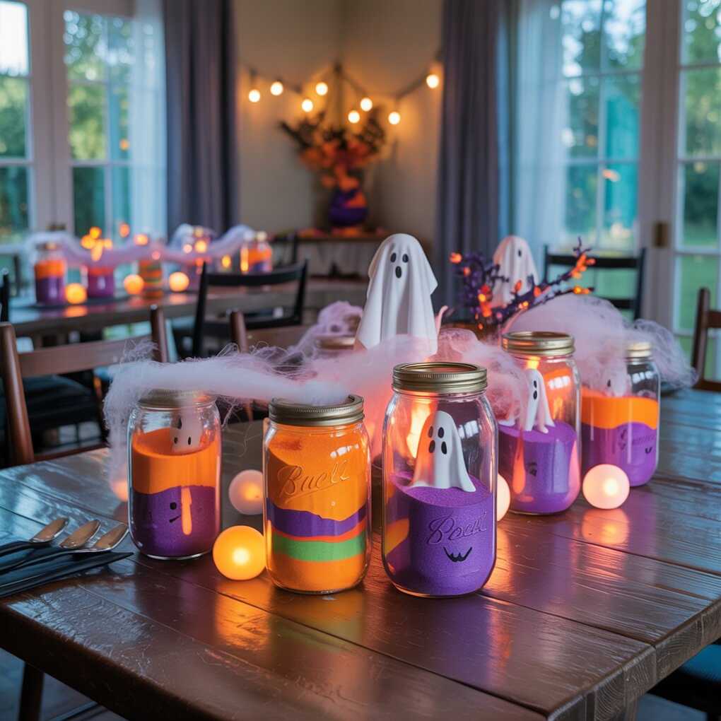 Ghostly Centerpiece Jars