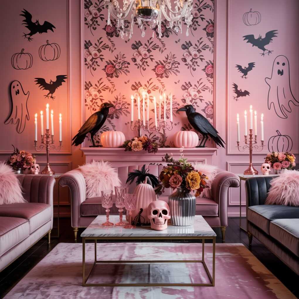 Pink Floral Wallpaper Accents