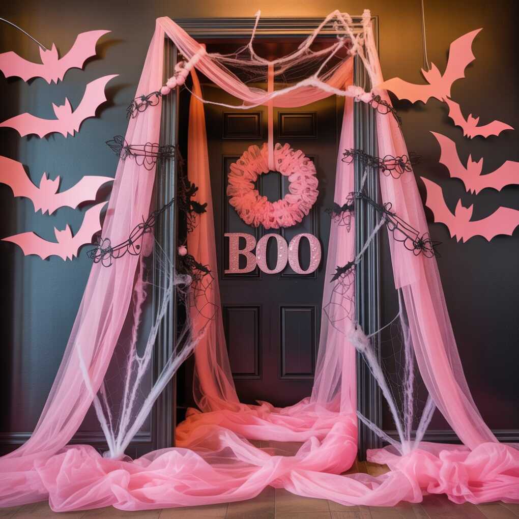 Pink Tulle Door Wraps