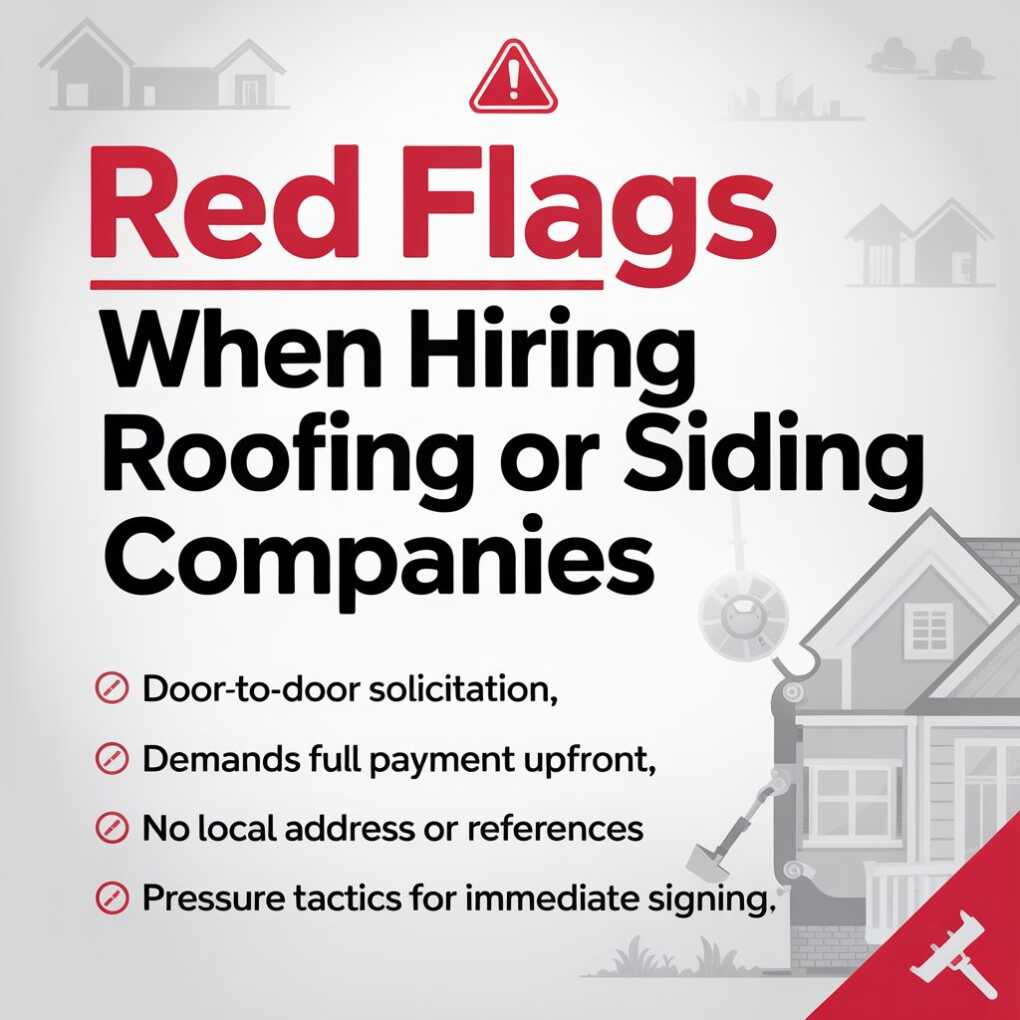 Red Flags When Hiring Roofing or Siding Companies