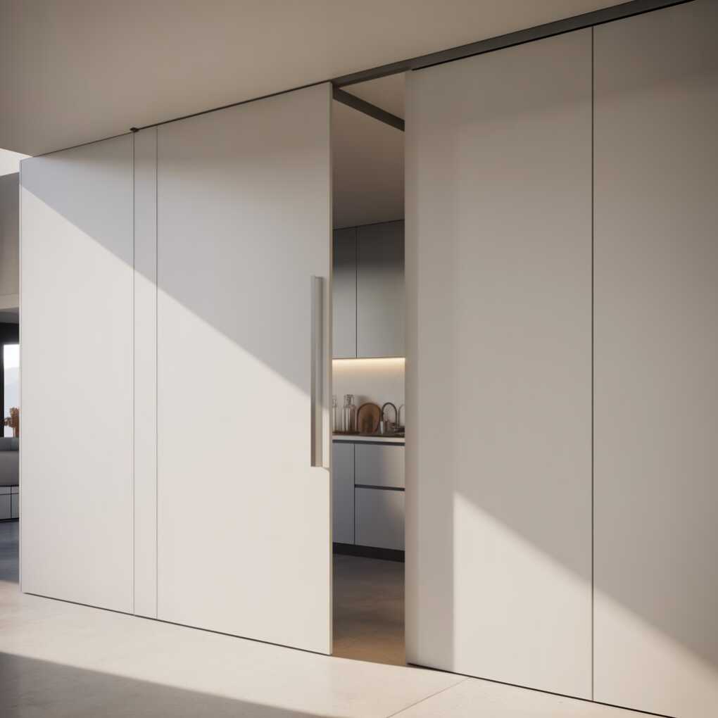 4. “Magic” Concealed-Rail Doors Intrigue and Minimalism