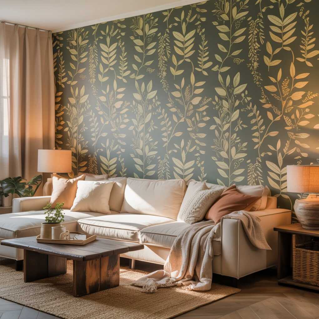 Accent Wall with Removable Wallpaper