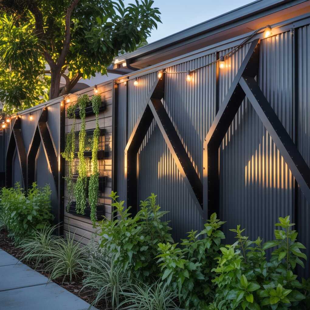Black Corrugated Metal Accents