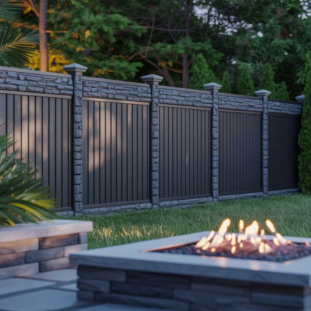 Black Faux Stone Fence Caps