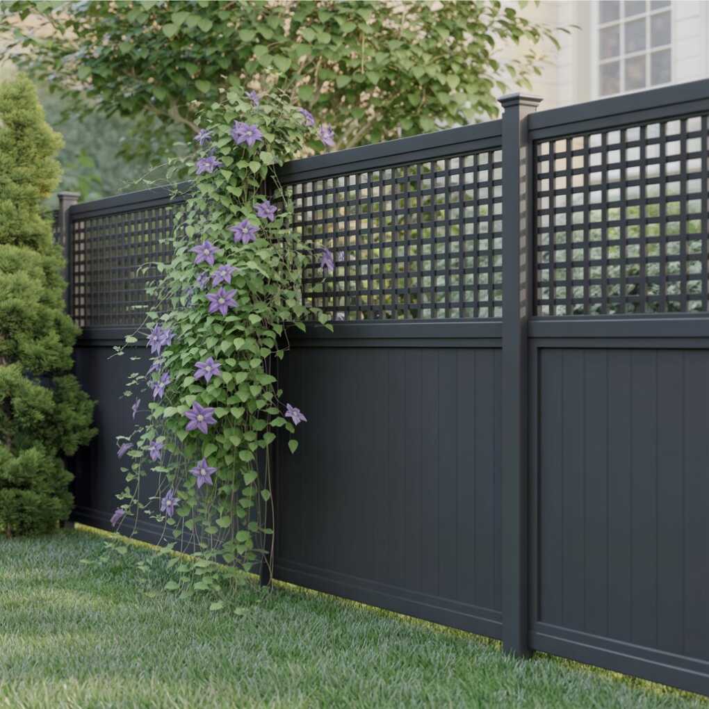 Black Lattice-Topped Fences