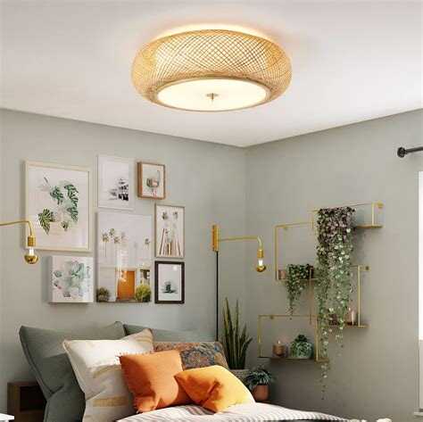 Flush mount light in a low-ceiling living room