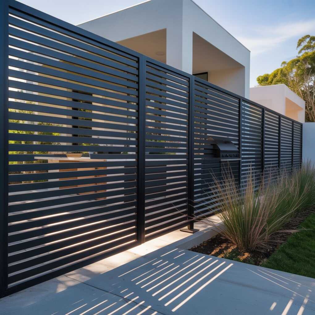 Horizontal Black Metal Slats