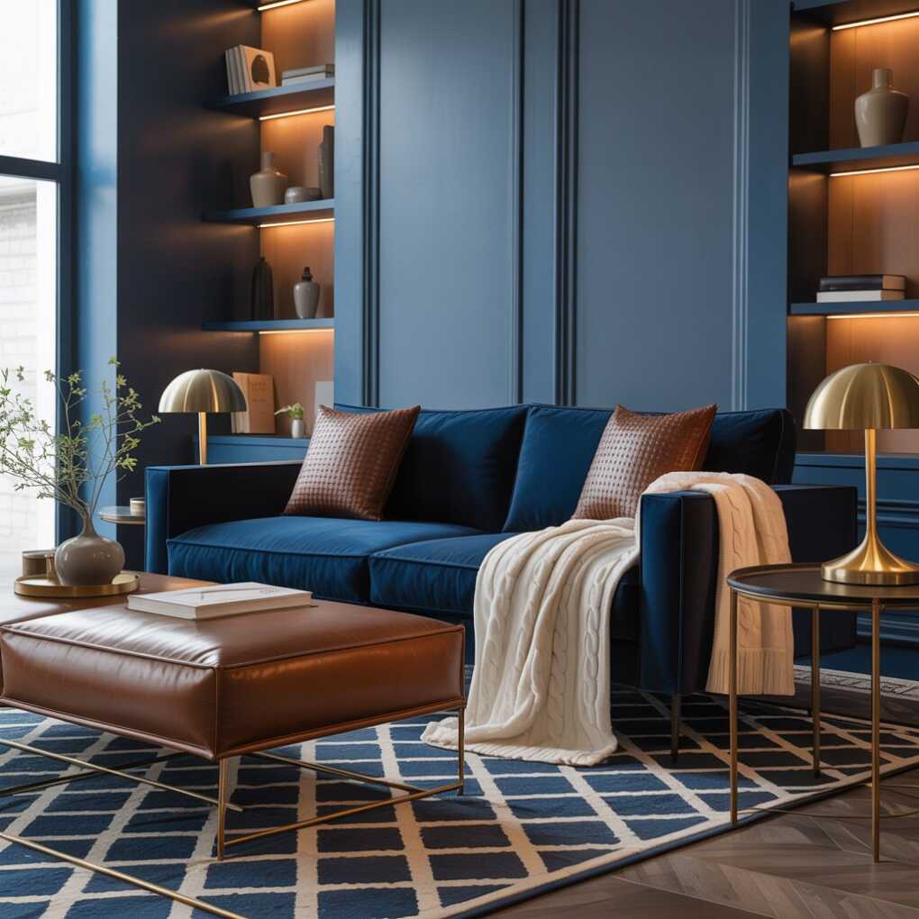 Navy and Brown Living Room Ideas