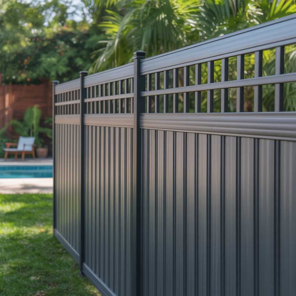 Tall Black Vinyl Privacy Panels