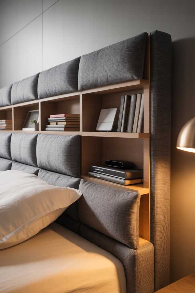 Upholstered Headboard Cubbies