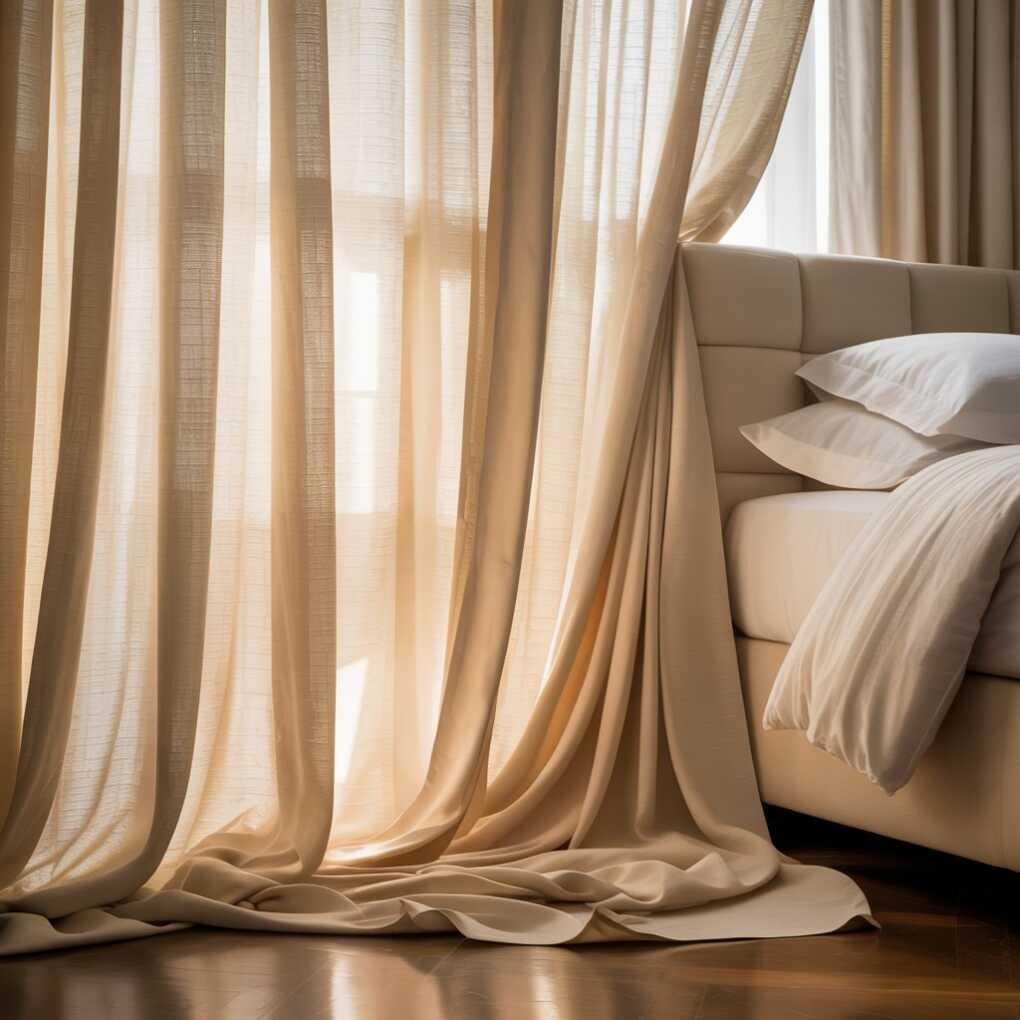 Curtains Behind the Bed