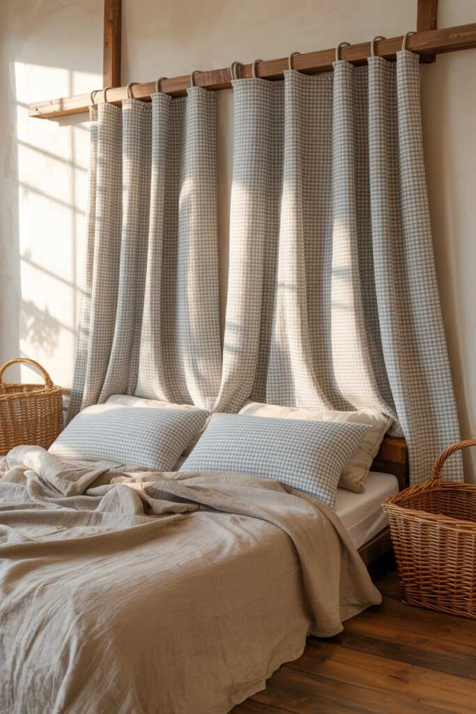 Farmhouse Curtain Headboards