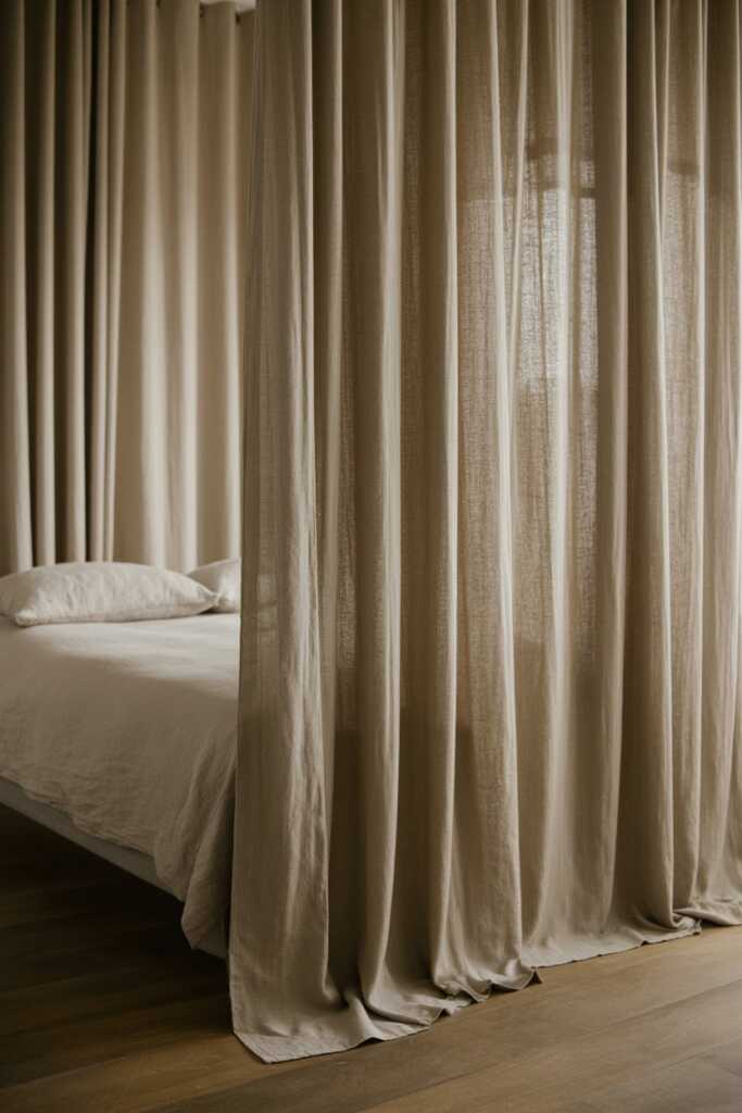 Linen Drapery Headboard Simplicity