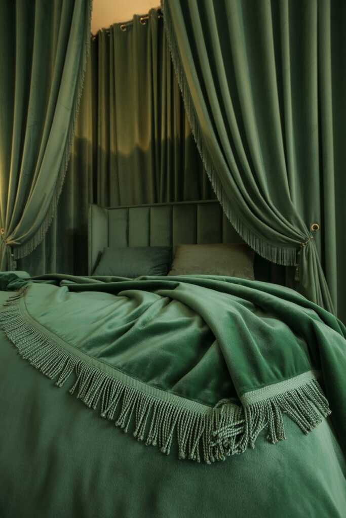 Velvet Bed Curtains Glam