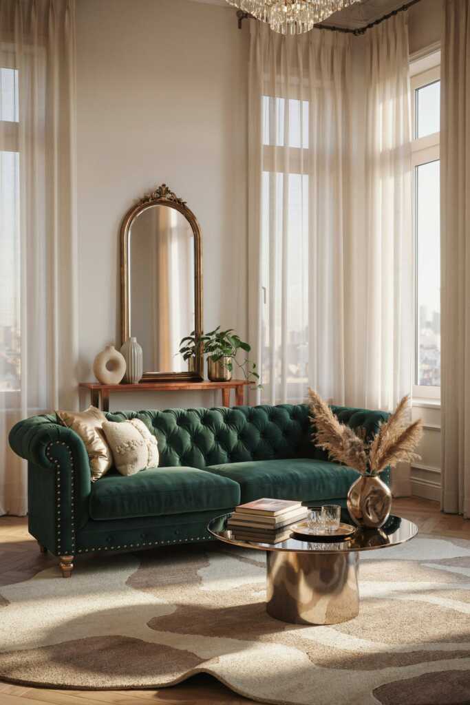 Metallic finishes, layered thoughtfully.